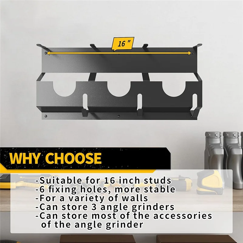 ABMI-Angle Grinder Holder, Angle Grinder Tool Stand For / Tool Storage Rack, Wall Mount Bracket For Cutters