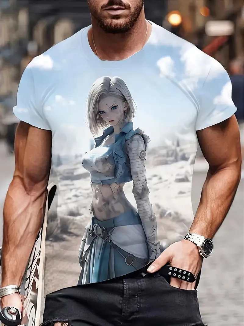 

Unisex 3D Print T-Shirt - Anime-Style Character Design Fashion Casual Harajuku Hip Hop Street Style Tops