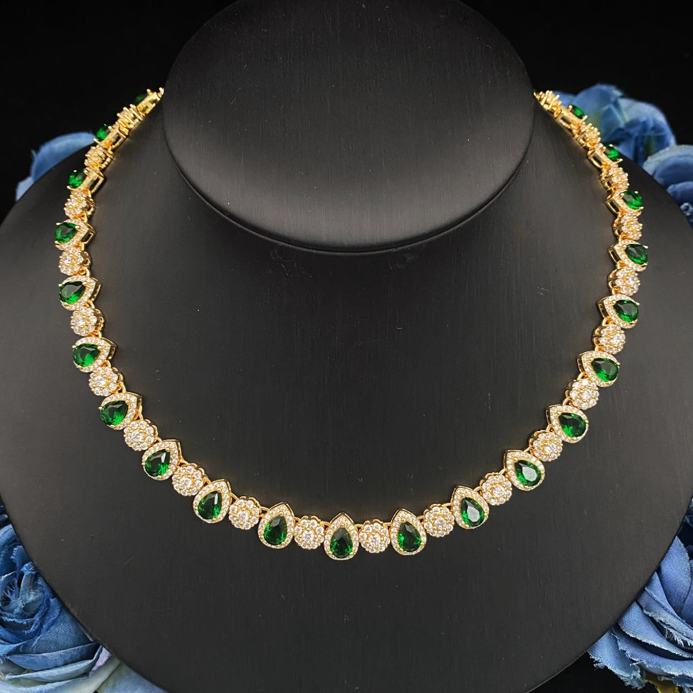 JRH 4PCS Minimalist Stackable Gold Plated Brass Jewelry Set with Zircon Trendy Bracelet Ring Necklace Earrings for Women