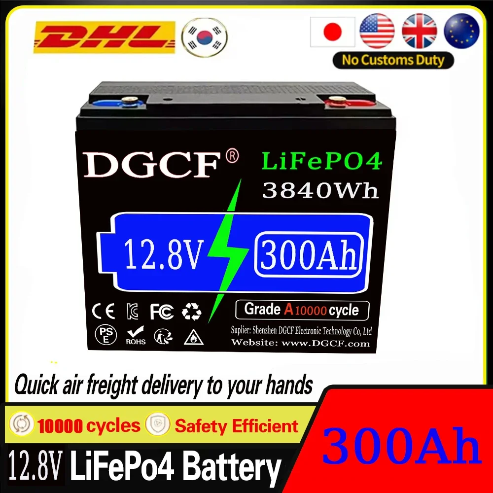 

12.8V 6400Wh 500Ah LiFePO4 Lithium Battery, Built-in 200A BMS, Rechargeable Battery, for RV/Camper, Solar, Marine, Overland