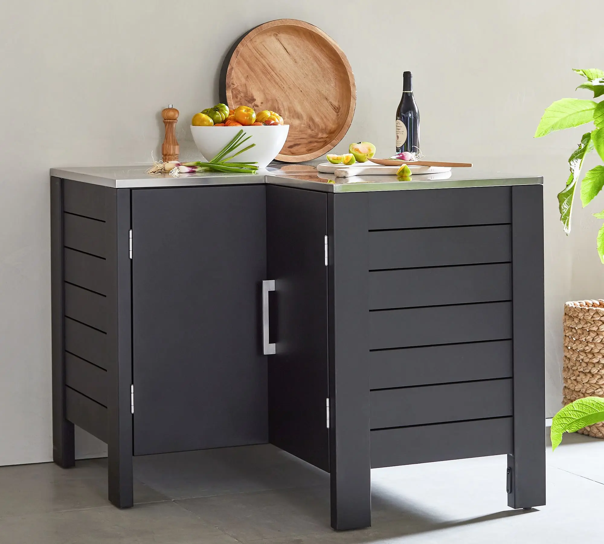 

New Classic Metal Outdoor Kitchen Corner Cabinets Garden Terrace Anti-rust Aluminum Outdoor Modern Furniture