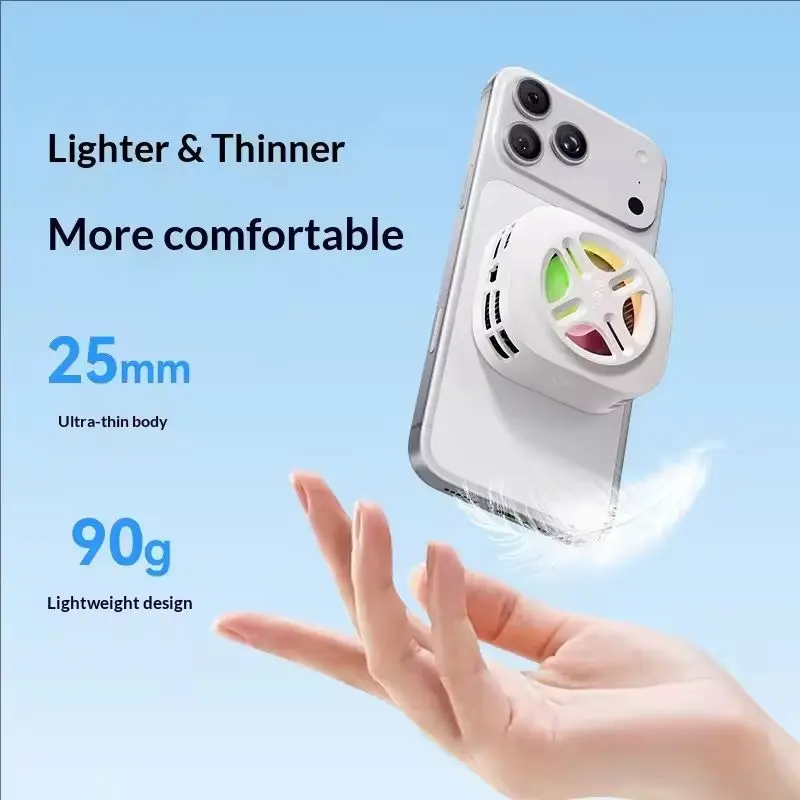 Phone Cooling Fan Magnetic Semiconductor Smartphone Cooler 25W Lightweight White For Gaming Live Stream Red Magic Cooler