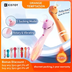 Kisstoy Polly Max 3.0 Sucking Vibrators Female Rotary Vagina Massagers Nipple Clit Sucker Heating Dildo Adult Sex Toys for Women