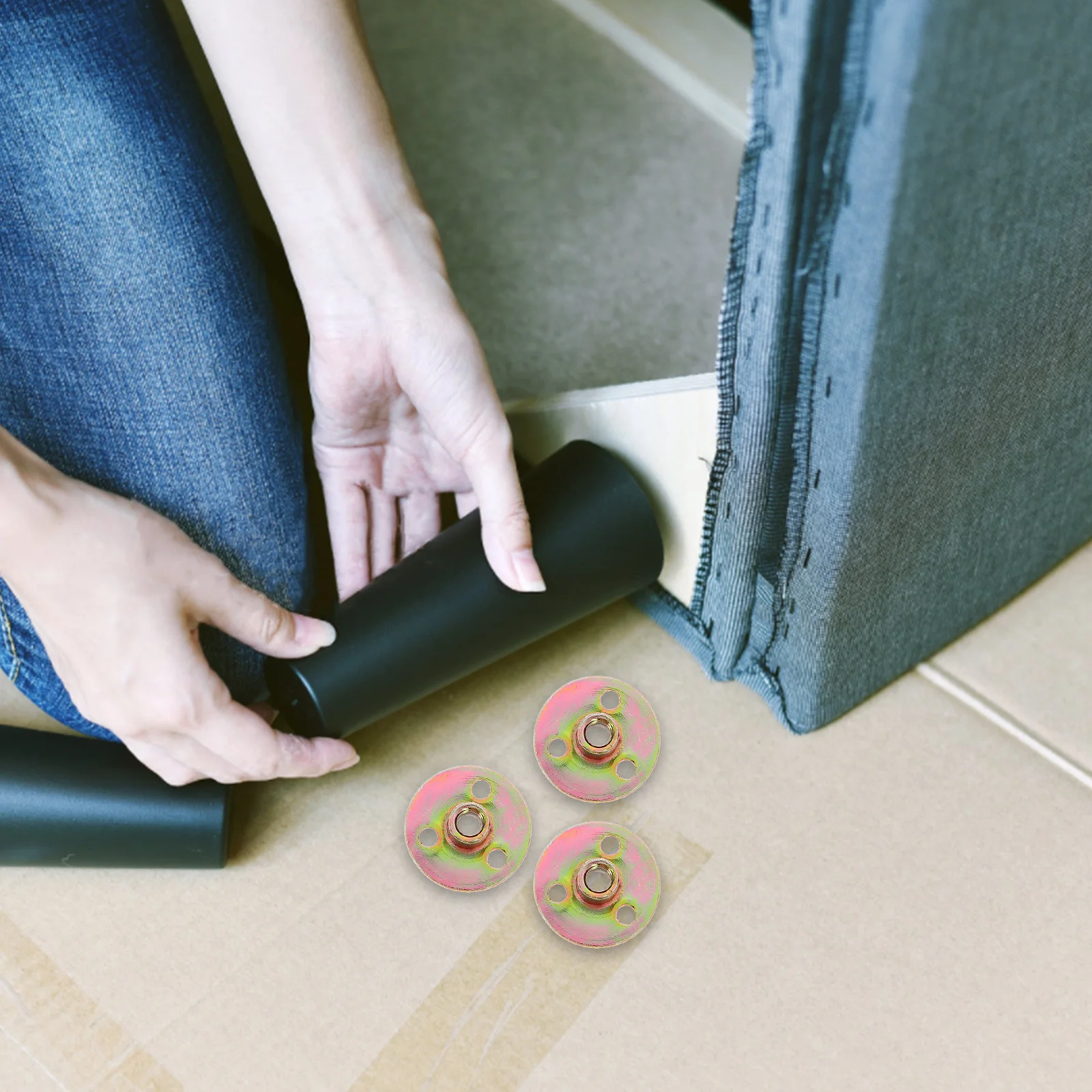 

20Pcs M8 Round Tee Nuts Screw Holes Rivet Nuts Furniture Hardware High Quality Hardened Threads for DIY Projects