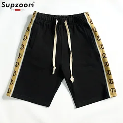 Supzoom New Arrival Top Fashion Cotton Elastic Waist Ribbed Letters Trend Loose Legged Summer Casual Ins Men Shorts