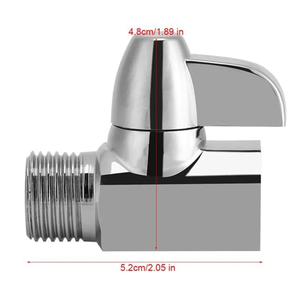 

Faucets Fixtures Garden Diverter Valve 1 X G1/2 Inch Plating T Shape Three Way Wall-Mount Practical Replacement