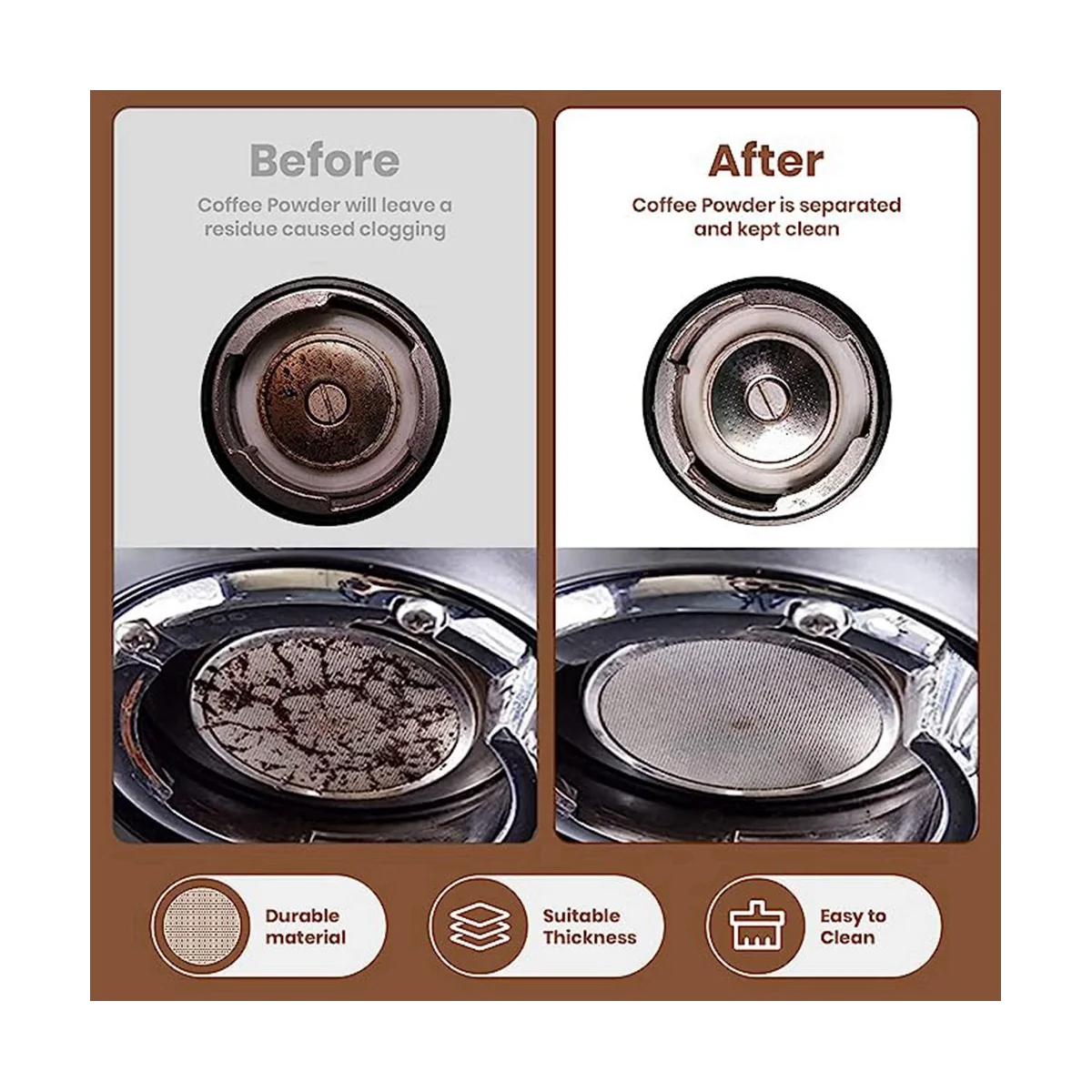 Agitatore per caffè Espresso, strumento per caffè professionale per l'erogazione di Espresso, con filtro da 51mm, Dispenser per aghi con manico