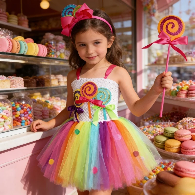 

Детская пышная юбка-пачка для девочек, разноцветная, в стиле мороженого, из сетки, для летних праздников и дней рождения, в сладкой тематике