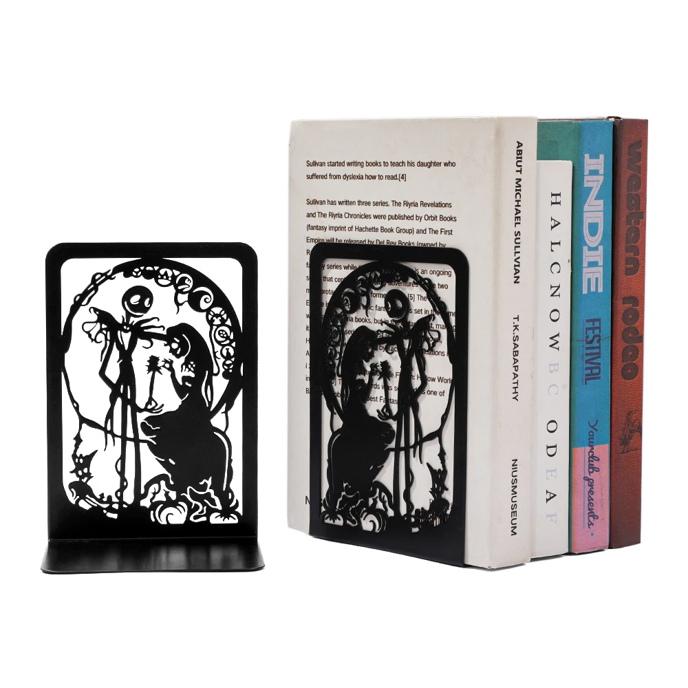 Fermalibri a tema anime horror Jack Sally Decorazioni per il desktop a tema spaventoso Decorazioni per la casa di Halloween Fermalibri anime