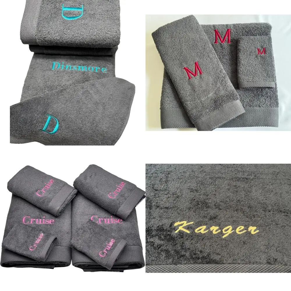 

Набор из 6 турецких хлопковых полотенец с вышитыми именами и инициалами, возможность персонализации