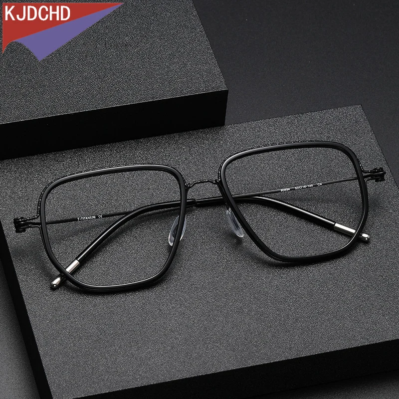 

Pure Titanium Glasses Frame for Men Square Myopia Optical Women Prescription Eyeglasses 2024 Korean Screwless Eyewear Spectacles