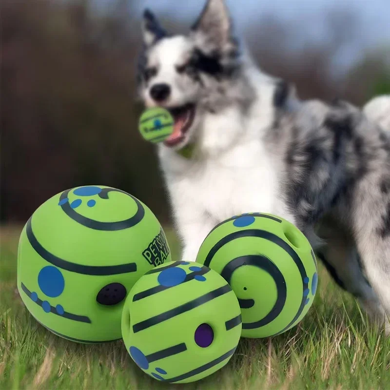 Dog Toy Ball Wobble Wag Giggle Ball Getting Dog Attention Toy Fun Giggle Sounds When Rolled Pets Interactive Training Toys