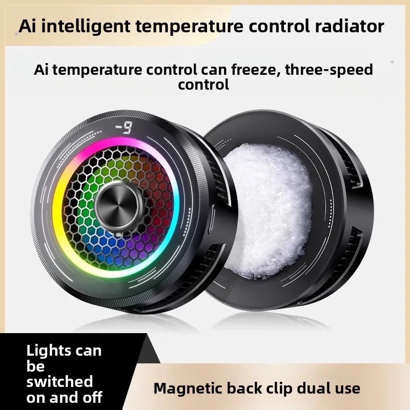 

AL19 Magnetic Phone Cooling Fan Semiconductor Ice Cooling Silent Radiator Digital Display Phone Cooler for IPhone Samsung Xiaomi