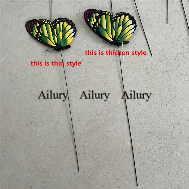 22cm Double Layer Simulation Butterflies With Pole Gardening Yak Park Outdoor Craft On Stick Tourist Attractions Decorative