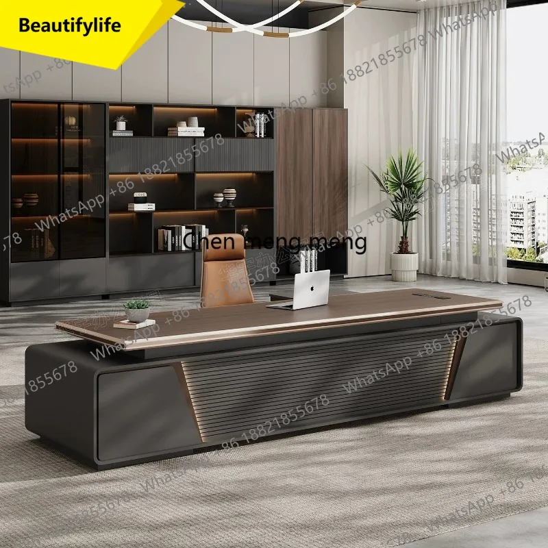

X188 2026 New Boss Desk Light Luxury General Manager High-end Chairperson's Office Large Class Desk