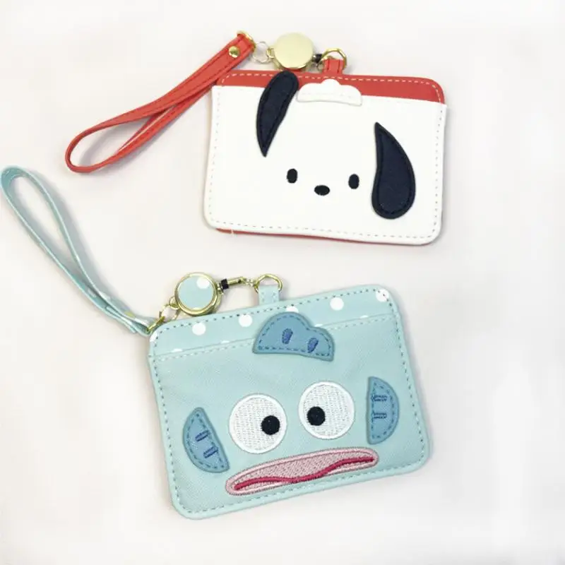 Sanrio Pochacco Hangyodon Retractable Student Card Holder Campus Card Id Bus Card Meal Card Protective Cover Card Bag Gift Toys