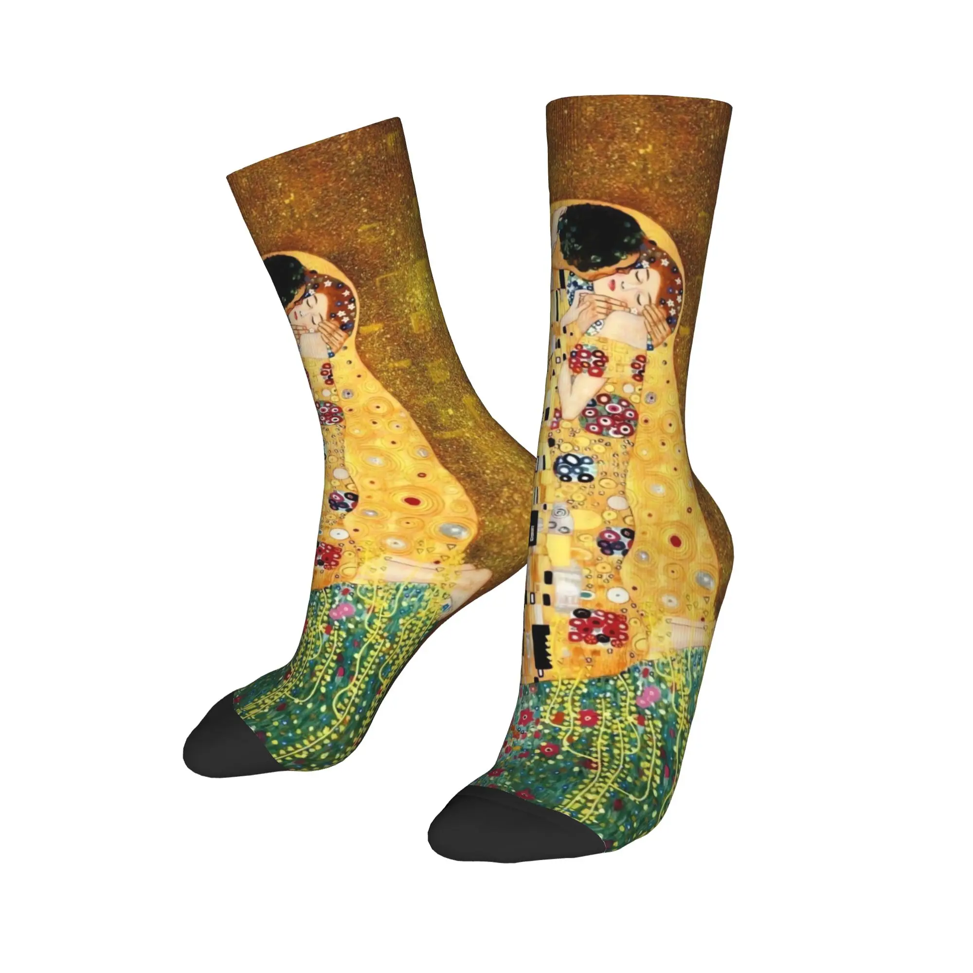 Men Socks Klimt Famous Painting  Stockings Autumn Novelty Comfortable Socks Design Outdoor Sports Non Slip Socks