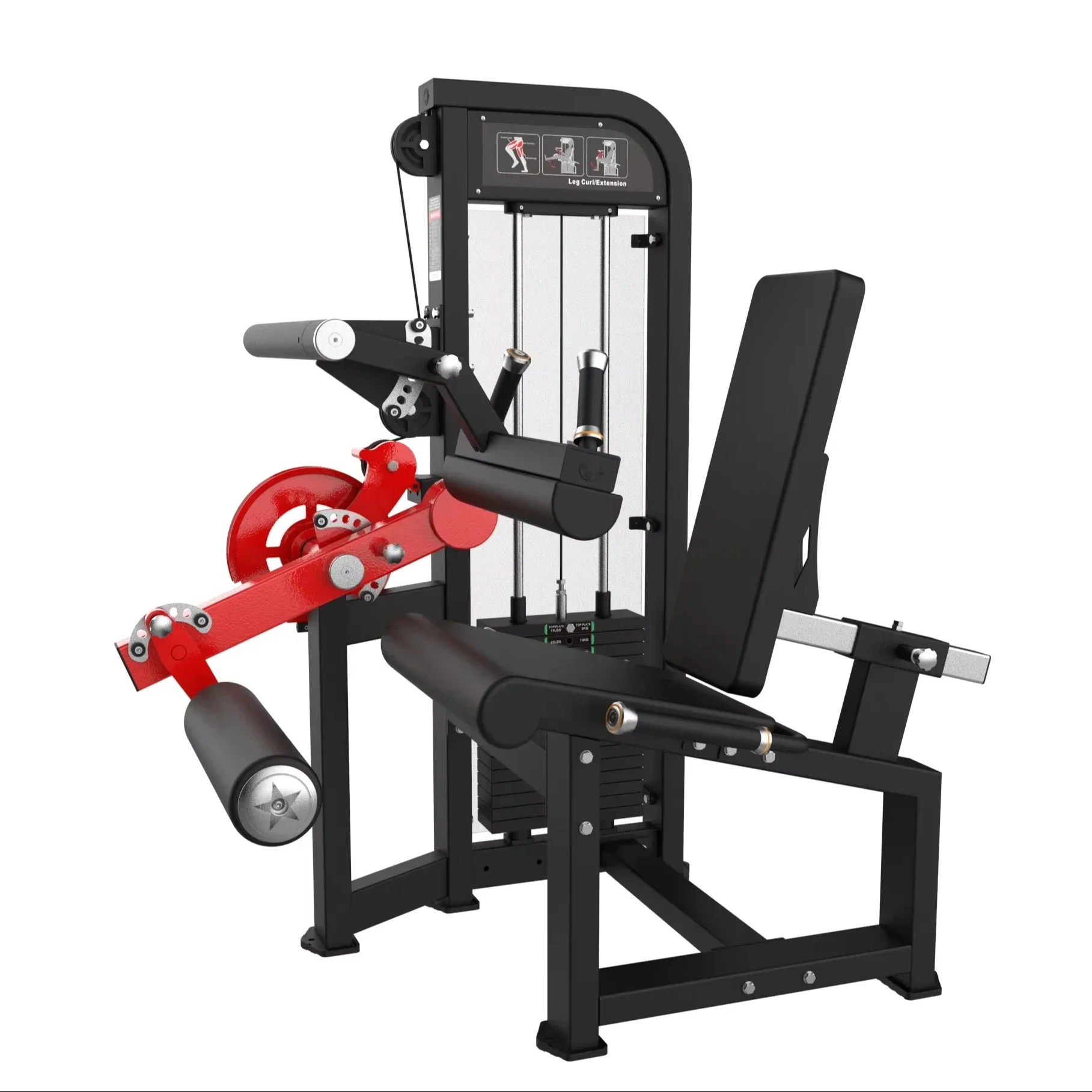 Dual GYM Fitness Workout Set 2 in 1 Pin Load Selection Leg Curl and Extension Machine