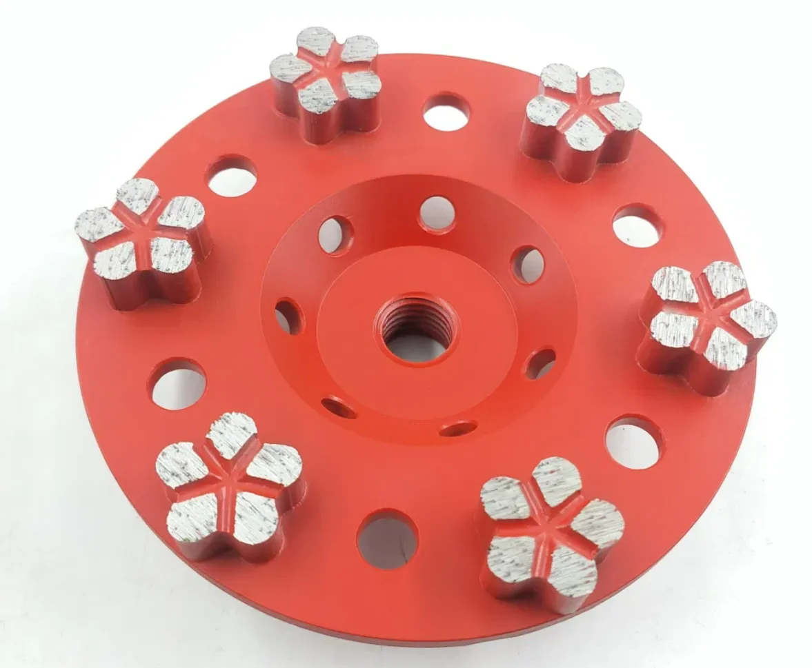 [Flower Segments] 5pcs 4'' 5'' 7'' Diamond Grinding Cup Wheel 100 125 180mm Granite Concrete Polishing Discs Plates Tools M14