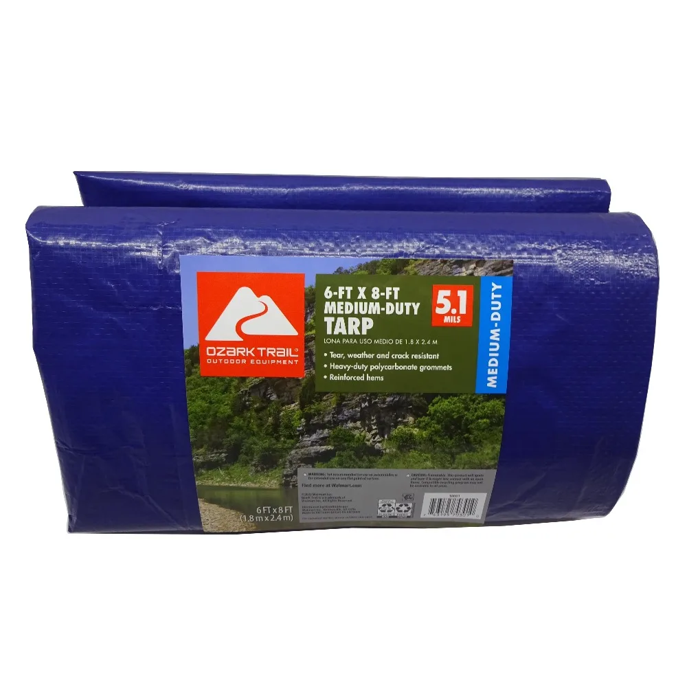 Medium Duty Tarpaulin 6 Feet by 8 Feet Waterproof PE Material Cover for Outdoor Camping Truck Caravan Boat view 6