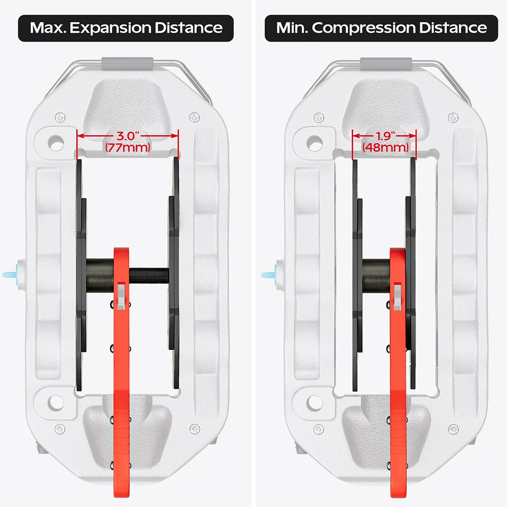 Rimoody سيارة مكبح قرصي الفرجار 360 درجة سوينغ اسئلة وجع تعديل أدوات الفرامل وسادة إعادة تعيين استبدال أداة التفكيك