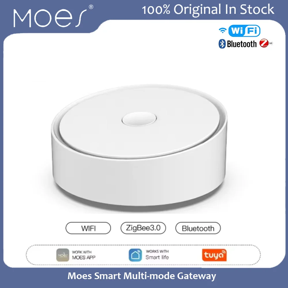 Moes Tuya Smart Multi-mode Gateway Support Wi-Fi Bluetooth Zigbee 3.0 Voice Control By Alexa Work Moes Tuya Google Assistant