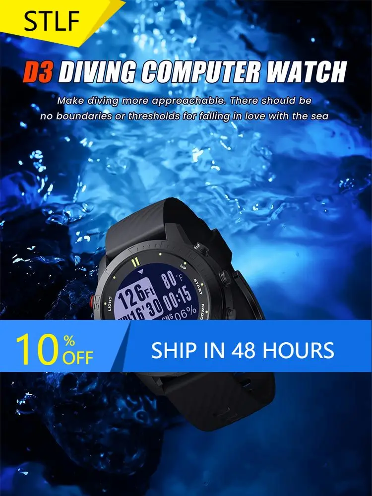 

STLFD3 Diving Deep 100m With 4 Diving Modes Displaying RGBM Altitude Temperature Compass Professional Diving Computer Watch