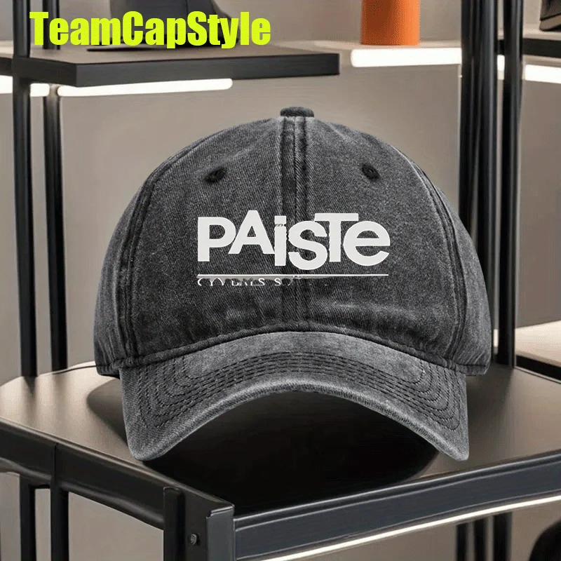 A Stylish Retro Washed Baseball Cap Featuring a Paiste Gong Sound, Perfect for Music Lovers. This Lightweight And Comfortable Ca