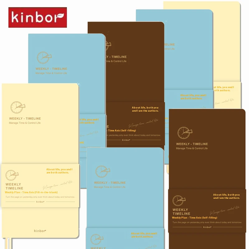 Kinbor Selbstdisziplin-Notizbuch ohne Datum, Terminplaner, A5 Wochenjournal, Tages-, Monats- und Jahresplanungsbuch, Zeitorganisator