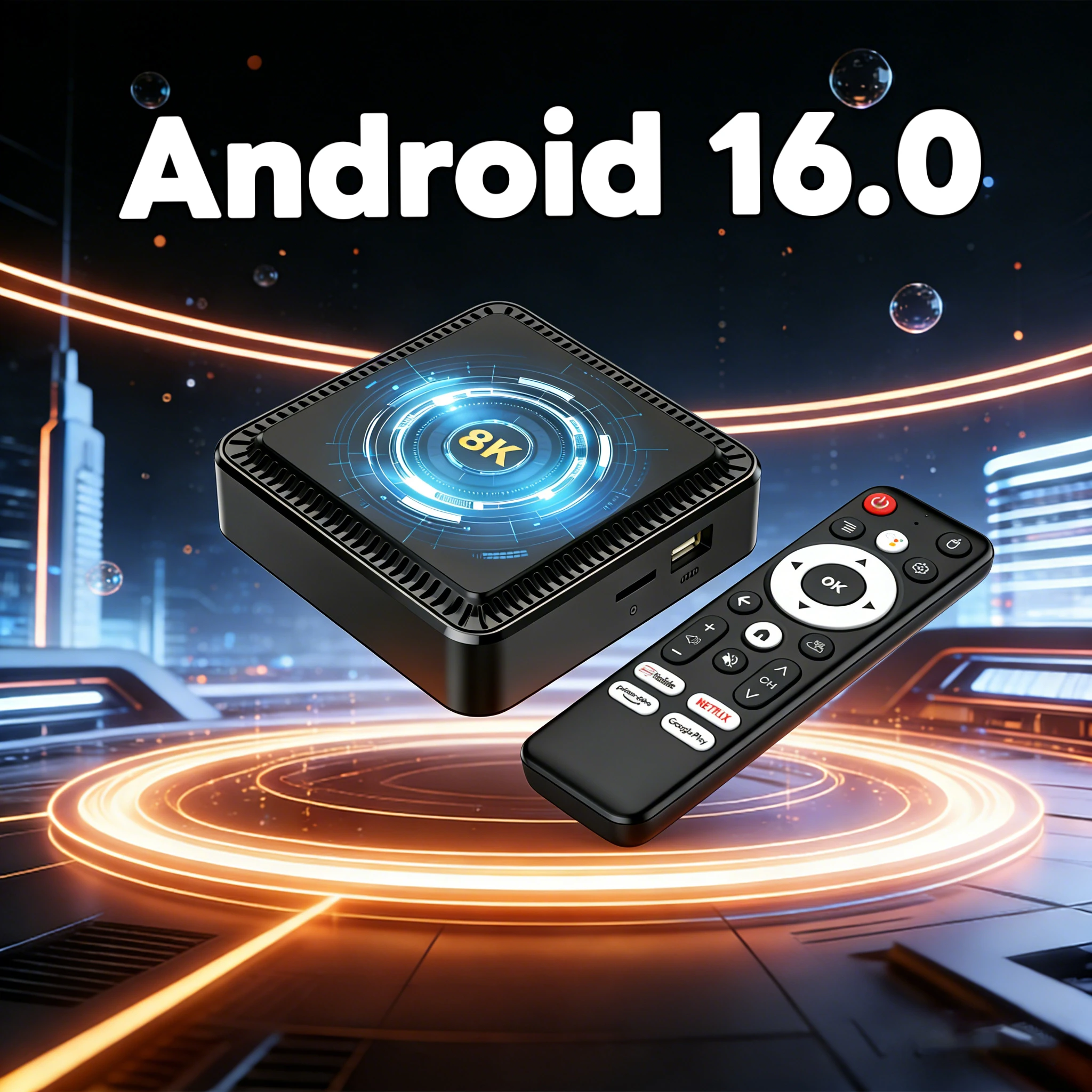 

Смарт ТВ-приставка Android 16 Q19 8 ГБ+256 ГБ Allwinner H618 с Google Assistant, поддержкой видео 8K, Bluetooth 5.4, медиаплеер, очень быстрая приставка