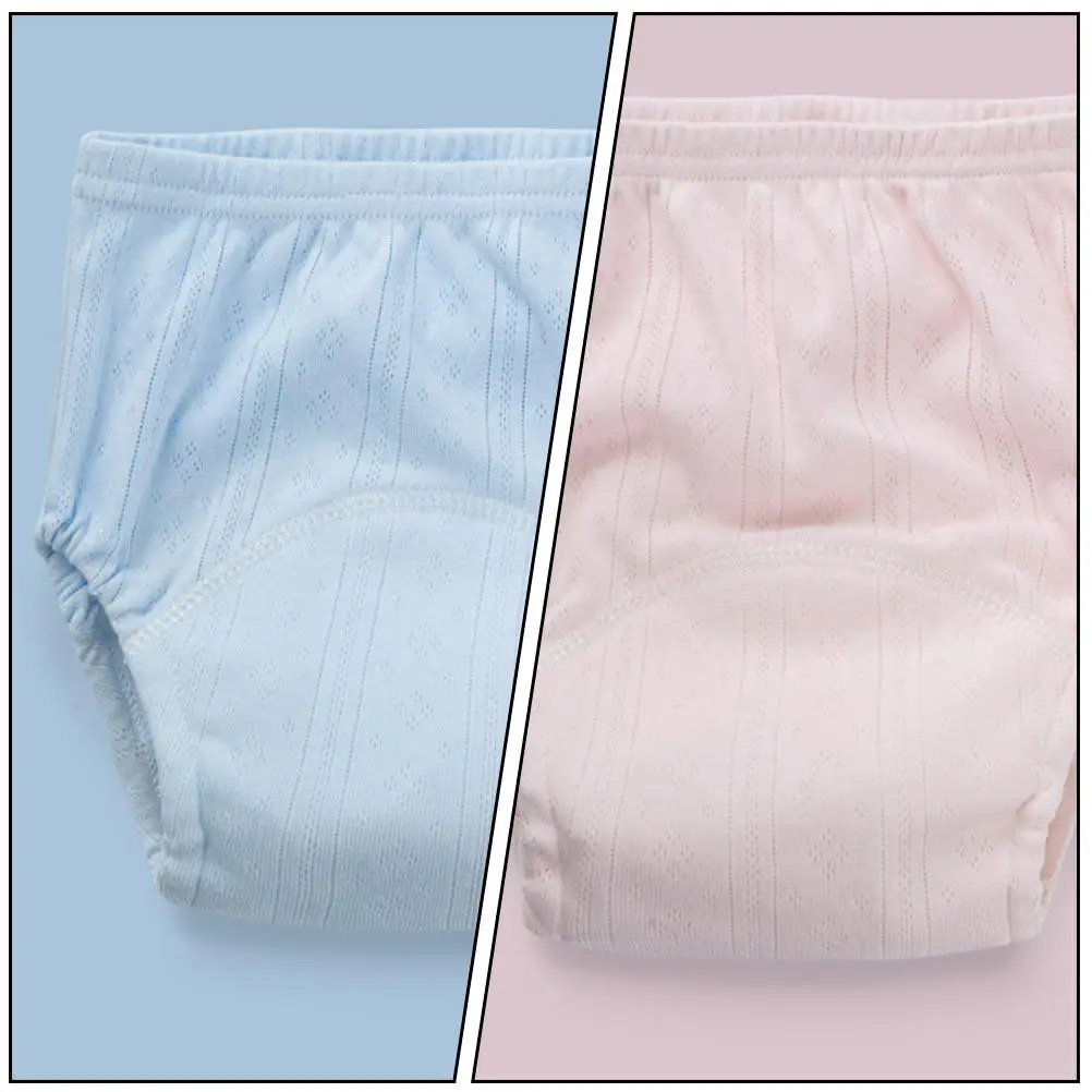 3Pcs Cotton Baby Training Pants Soft Skin-Friendly Elastic Waist 4-Layer Combed Cotton Potty Training Underwear for Toddlers