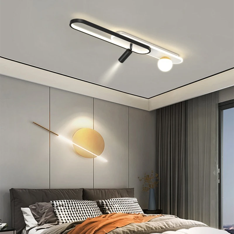 SANDYHA Modern Minimalist Ceiling Light Strip Design LED Lamp for Living Room Decoration Corridor Dining Table Lighting Fixtures