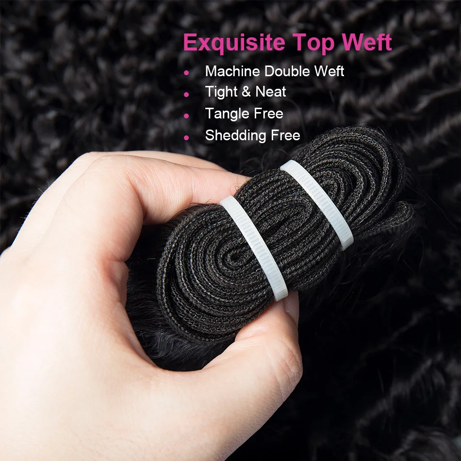 Megeen-mechones de cabello humano rizado Remy, extensiones de cabello brasileño de onda profunda, 12A, 1B, 95-100 gramos, longitud real, 1 paquete