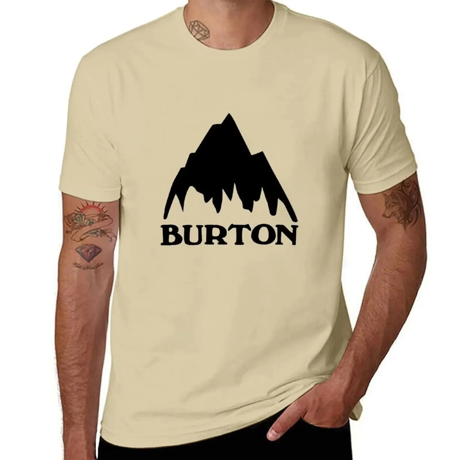 2026 Men Simple Mountain Graphic T-shirt Outdoor Nature Short Sleeve Crew Neck Casual Tee