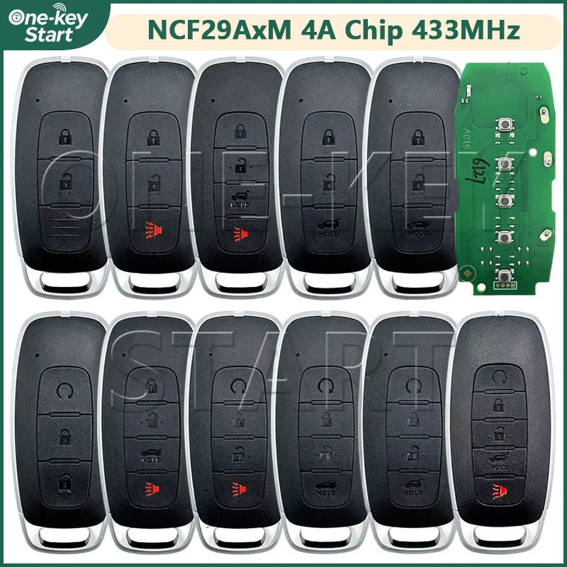 For Nissan Rogue Kicks Versa Pathfinder X-Trial 2022+ NCF29AxM 4A Chip 433MHz KR5TXPZ1/Z2/Z3 Smart Remote Car Key【ONE-KEY START】