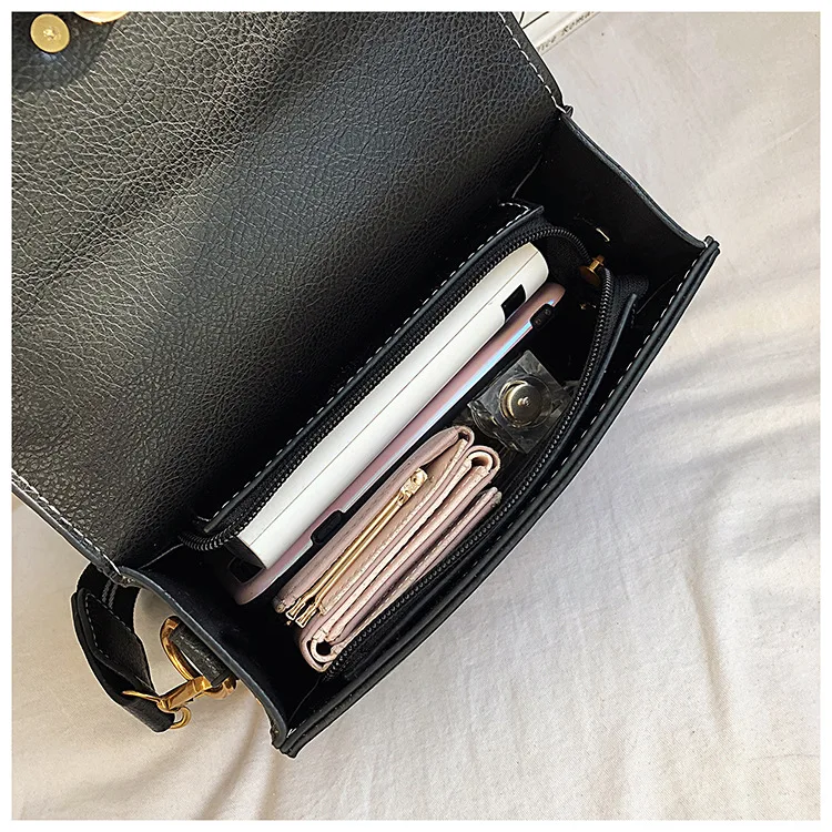 Damen Vintage PU Handtasche Neue Mode Umhängetasche Umhängetasche Kleine Quadratische Tasche Casual Täglichen Gebrauch – Detail 31