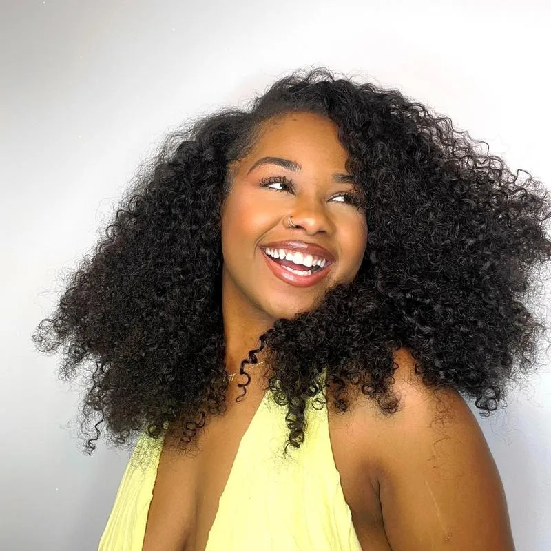 

Афро-кудрявый парик с V-образным вырезом, не оставляемый, тонкая часть, парики из натуральных волос со шнурком, 0, требуется, бесклеевой парик, подходит для начинающих