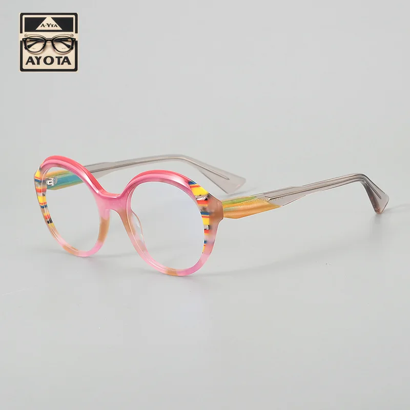 

2025 Fashion Personality Colorful Acetate Frame Women's High Quality Hand-made Optical Myopia Reading Men's Prescription Glasses