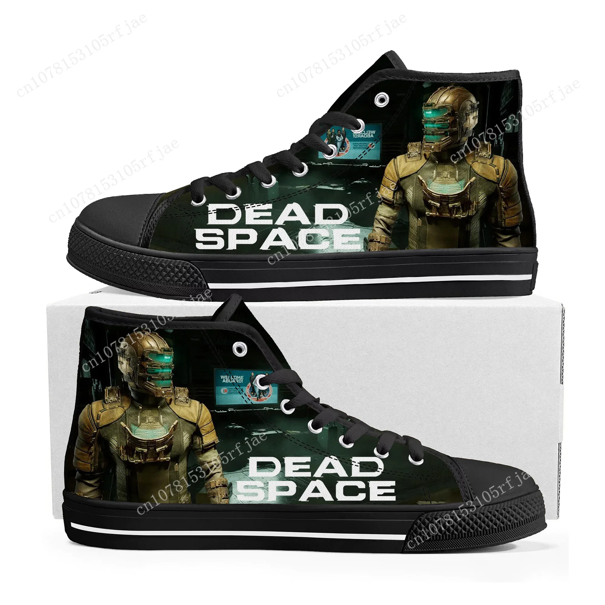 Dead Space High Top Sneakers Hot Cartoon Game Mens Womens Teenager Sneaker di tela di alta qualità moda scarpe da coppia costruite su misura