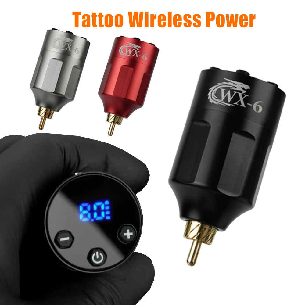 Tattoo-Akku-Netzteil, 1300 mAh, tragbarer RCA/DC-Akku mit großer Kapazität und Bildschirmanzeige, leicht, wiederaufladbar