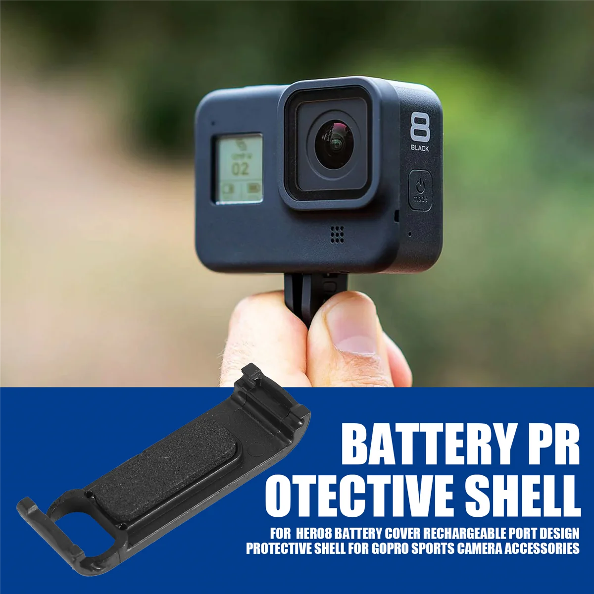 SMIEA For GoPro Hero8 Battery Cover Rechargeable Port Design Protective Shell for GoPro Sports Camera Accessories