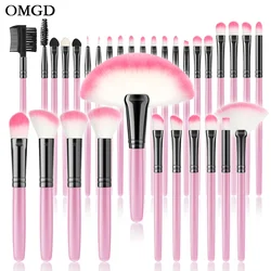 Pink Makeup Brushes Set Concealer Soft Fluffy for Cosmetics Foundation Blush Powder Eyeshadow Kabuki Blending Makeup Beauty Tool