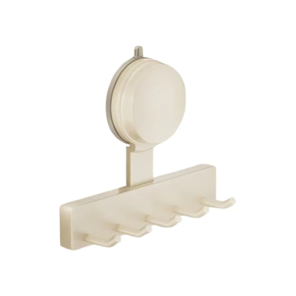 

With 3/5 Hooks Suction Cup Hooks Reusable Punch-Free Storage Rack for Coat Towel Space Saving Wall Mounted Universal Hook