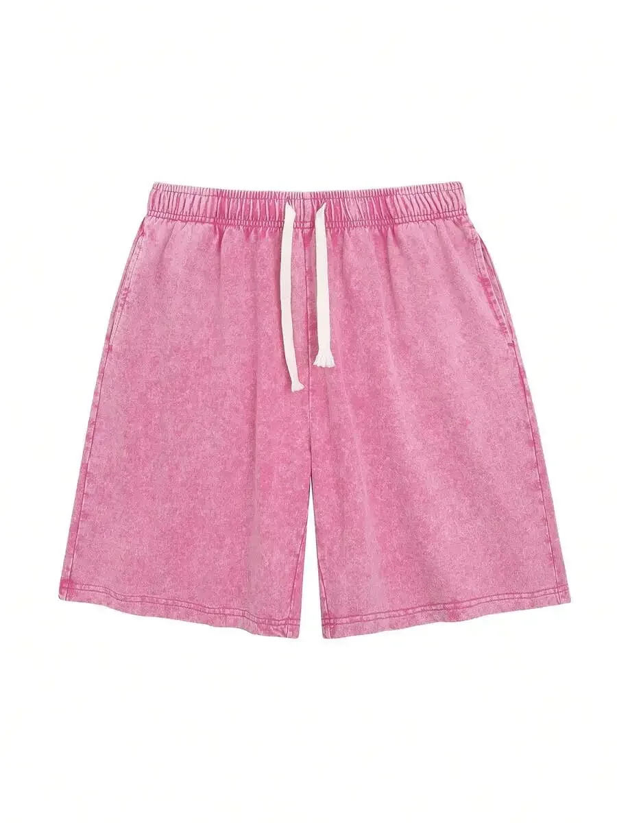 

Washed Cotton Drawstring Shorts Men Casual Relaxed Fit Elastic Waist Beach Outdoor Summer