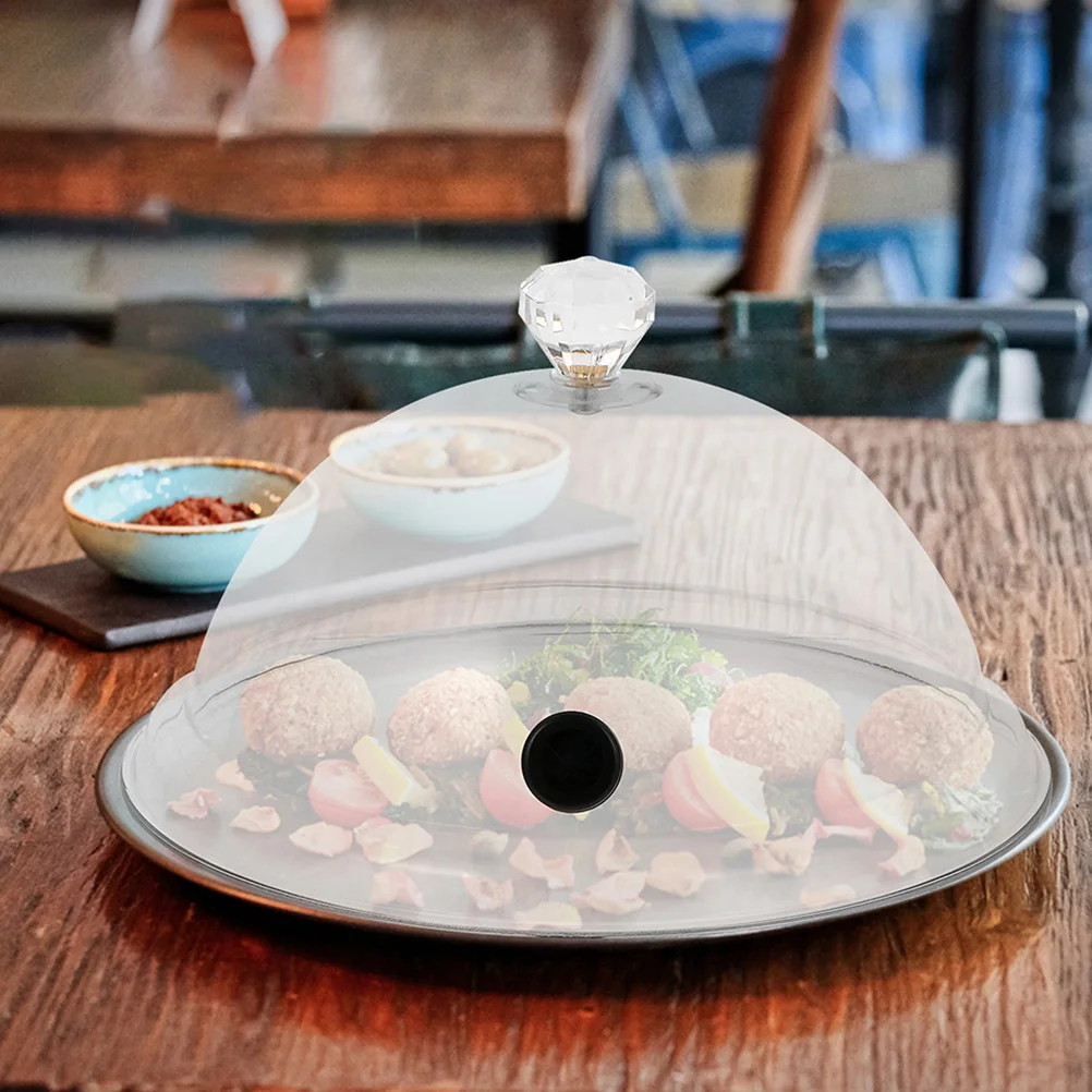 

2pcs Transparent Food Dessert Protector Snack Cover Smoke Protection Cap Heat Resistant Easy Handle Cold Resistant Kitchen