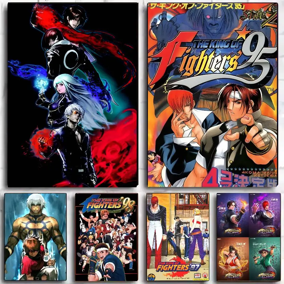 Spiel T-The King of Fighters Poster Selbstklebende Kunst Wasserfester Papieraufkleber Kaffeehaus Bar Wohnheim Zimmer Wanddekoration