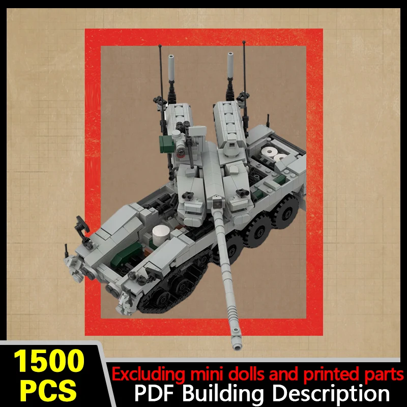 Heavy Fire Support Tank Model MOC Building Bricks War Equipment Modular Technology Gifts Holiday Assemble Children Toys Suit