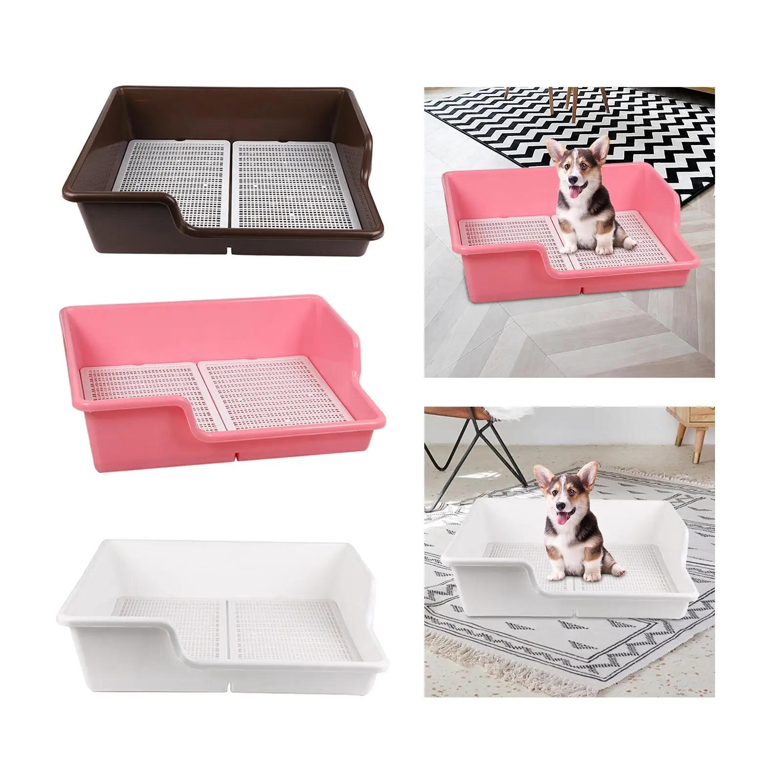 Portable Dog Toilet Puppy Potty Tray Anti Splashing Indoor Pet Pee Toilet Litter Box Trainer Corner Pee Pad Holder for Cat