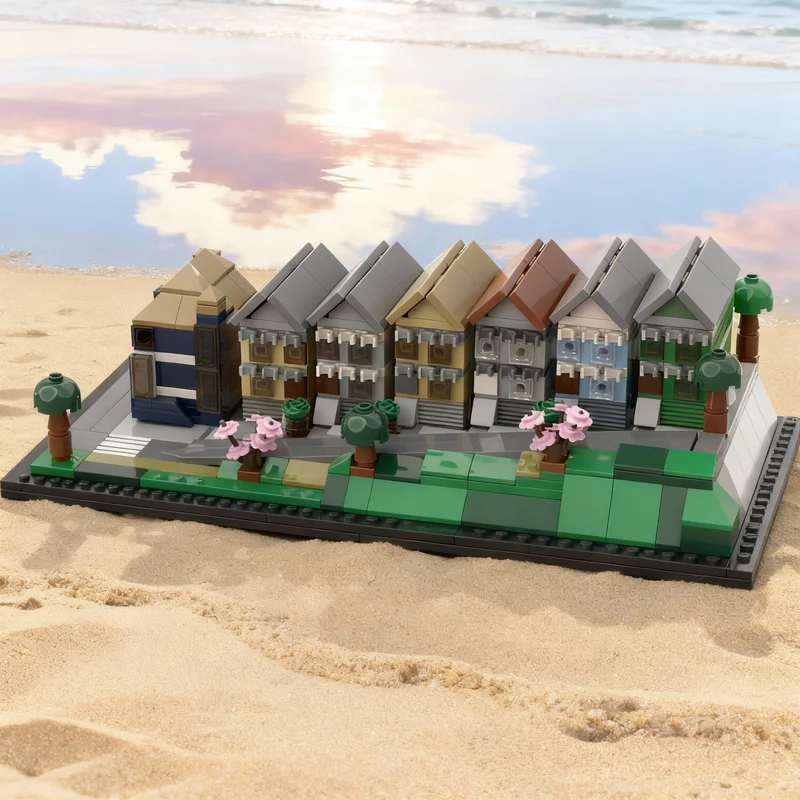 

706 деталей MOC «Росписанные леди» — модель архитектуры Сан-Франциско, конструктор, игрушка, подарок на Рождество, детский конструктор из кирпичиков