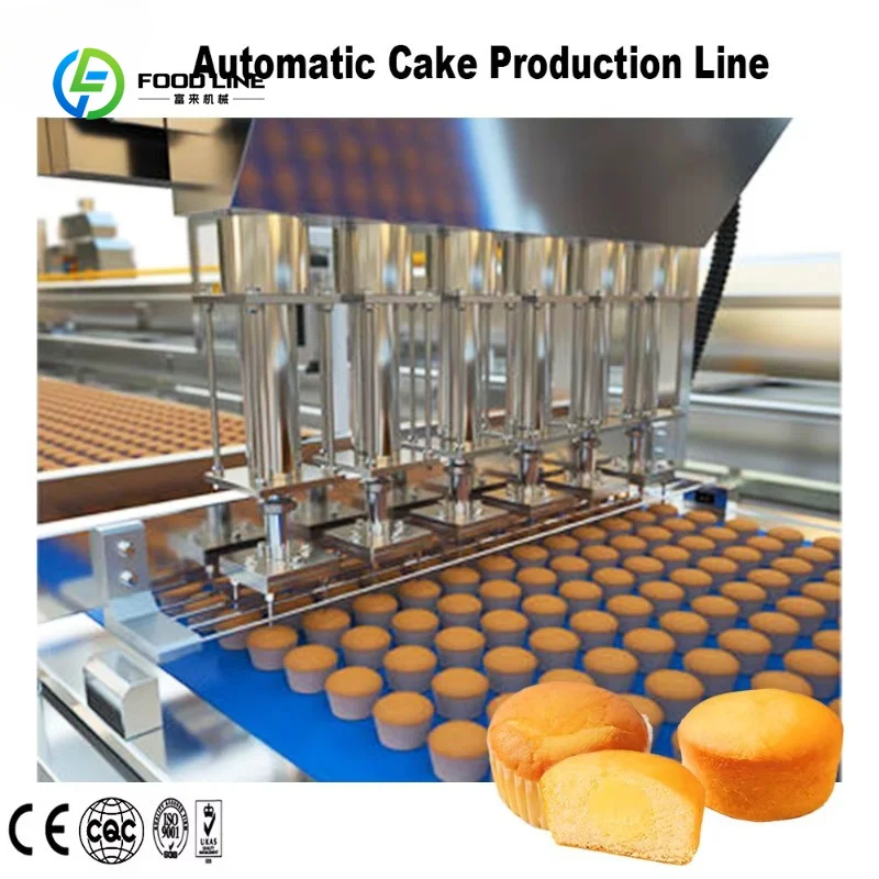 Customized New High Capacity Industrial Automatic Donut Sponge Cake Production Line